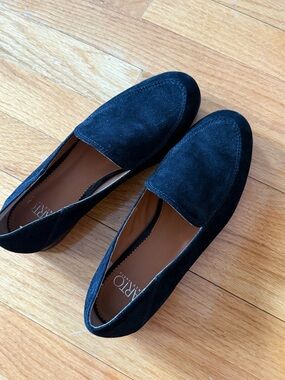 Franco Sarto Black Suede Loafers